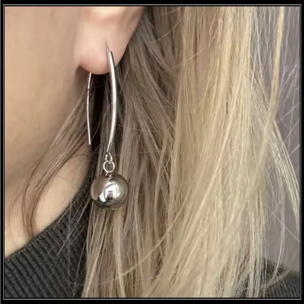 New Sterling Silver 925 Hook & Ball Drop Earrings - Picture 4 of 5